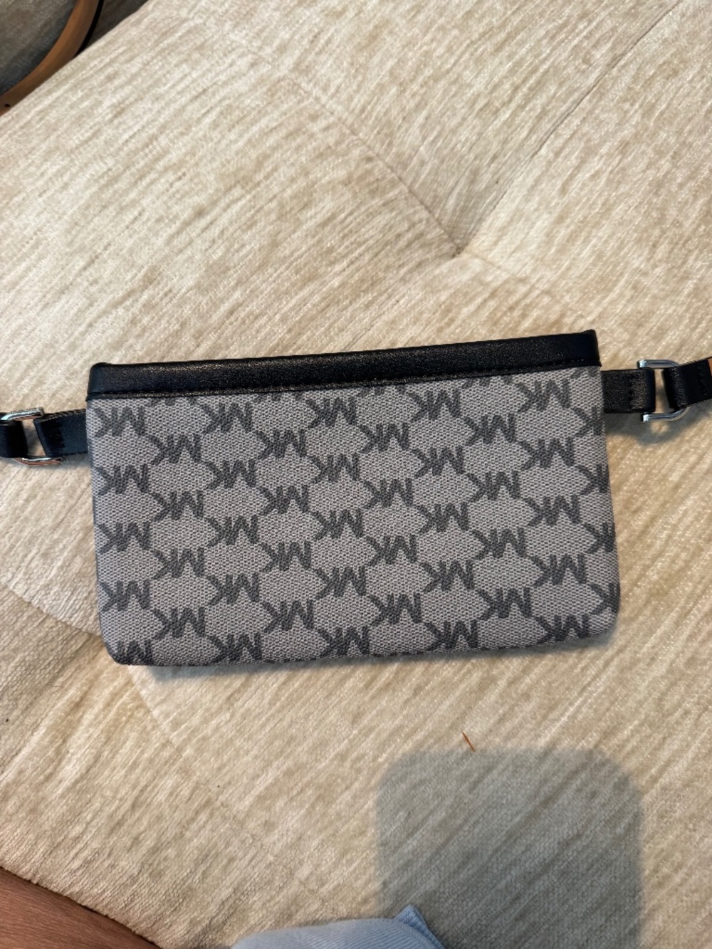 Michael Kors MK Monogram Belt Bag in Gray/Black NWOT